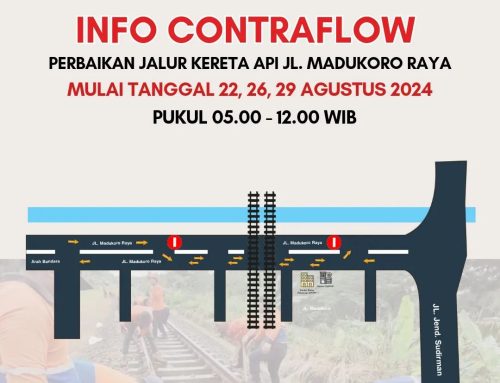 Info Contra Flow JL. Madukoro Raya Kota Semarang Terkait Perbaikan Jalur Kereta Api 22 Agustus 2024